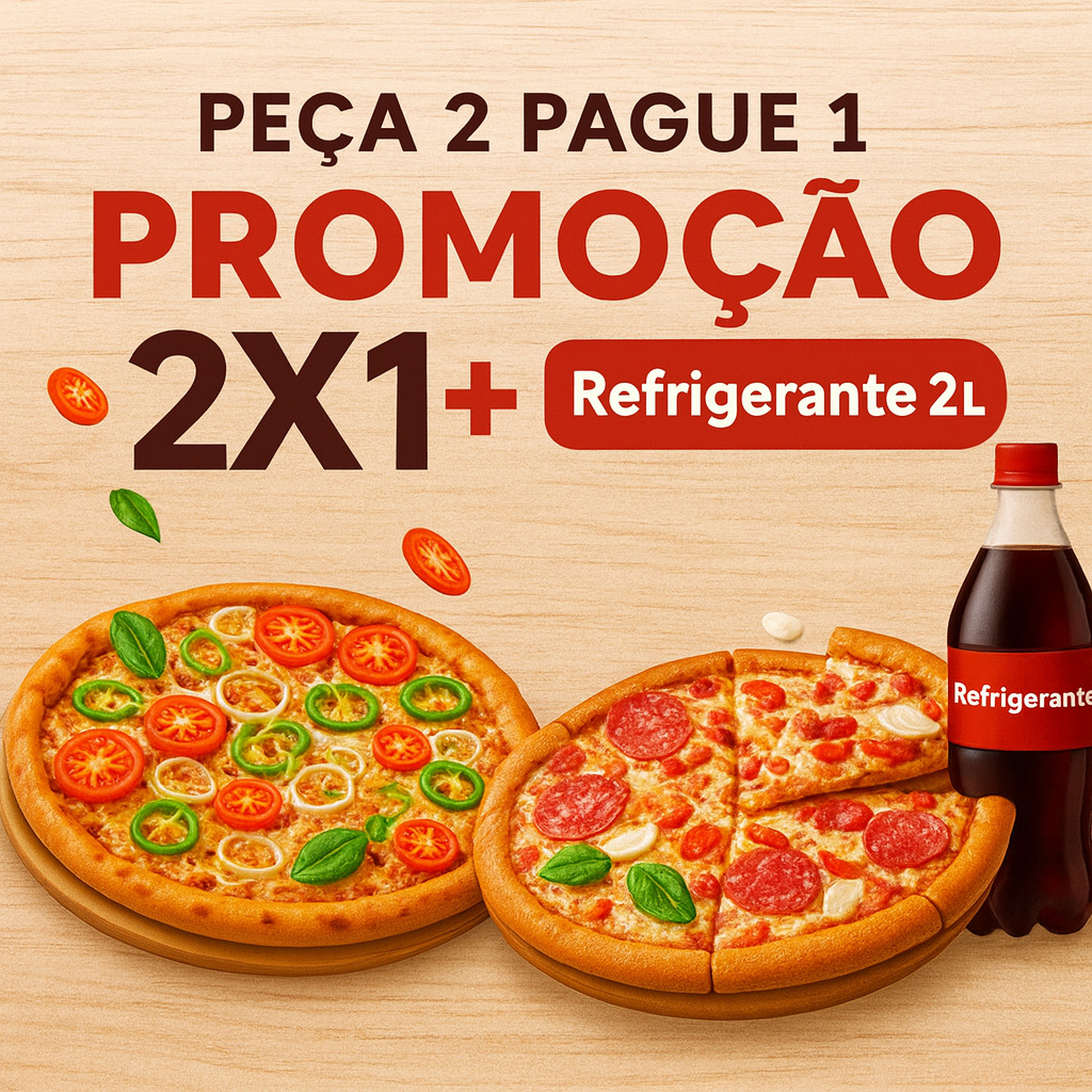2 Pizza G + 1 Refrigerante 2 Litros